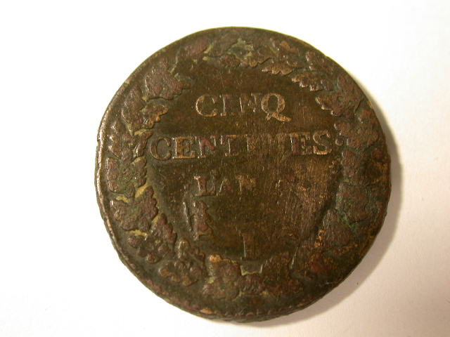  12011 Frankreich, Direktorim 1785-1799  Limoges  5 Centimes  L`an 6 ?   