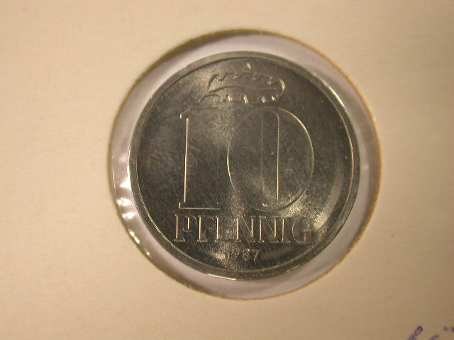 12024 DDR 10 Pfennig 1987 in ST matt !!! R
