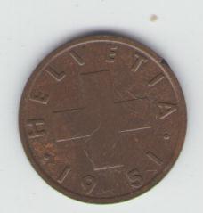  1 Rappen Schweiz 1951   