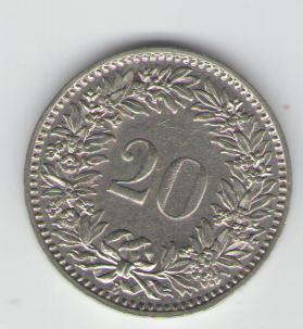  20 Rappen Schweiz 1936   