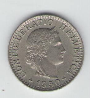  20 Rappen Schweiz 1950   