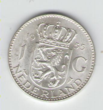  1 Gulden Niederlande 1955 (Silber)   