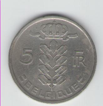  5 Francs Belgien 1949   