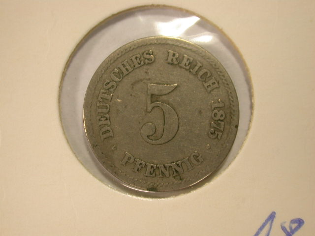12026 5 Pfennig 1875 J in f.ss