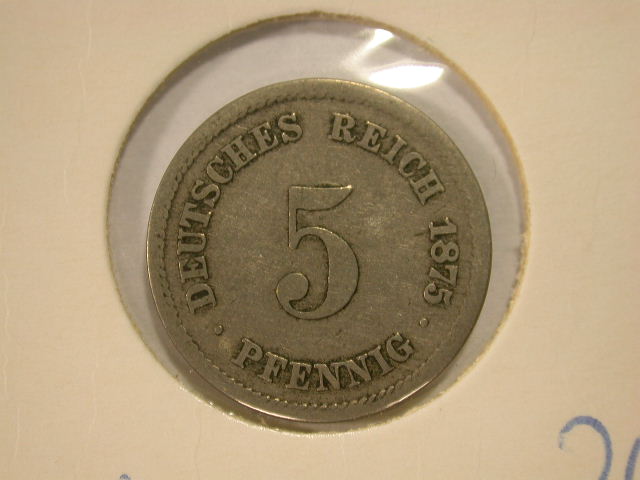 12026 5 Pfennig 1875 D in ss/ss+