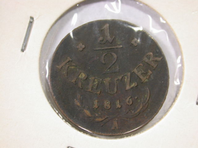 12026 Österreich 1/2 Kreuzer 1816 A in vz !!
