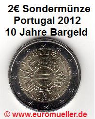 Portugal 2 Euro Sondermünze 2012...10 J. Bargeld   