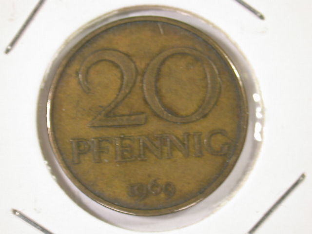 12029 DDR 20 Pfennig 1969 in sehr schön