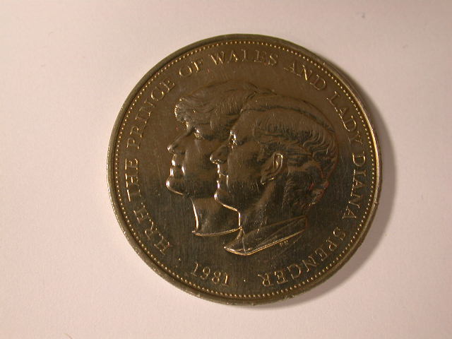 KMS2 England 25 Pence auf die Hochzeit von Charles und Diana 1981 in f.st