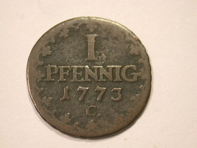 12032 Sachsen Königreich 1 Pfennig 1773 in s-ss