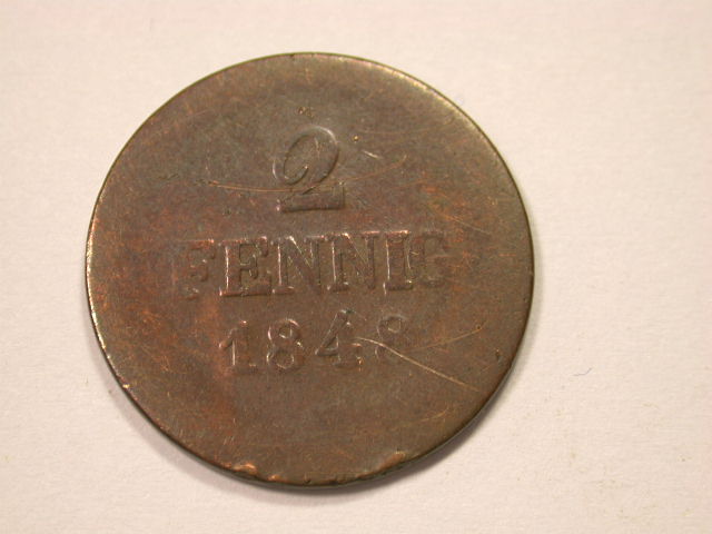 12032 Sachsen Königreich 2 Pfennig 1848 in s-ss