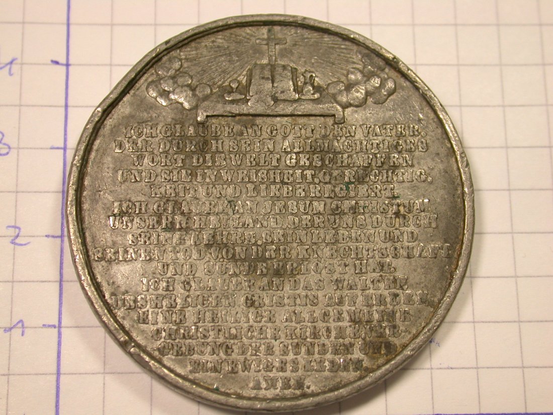  A108 Johannes Ronge, Bischofswalde, Geb. 1813, RS mit Glaubensbekenntnis   