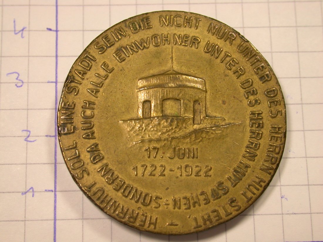  12Med01 Herrnhut/Ostsachsen 1922 auf 200 J. Gründung in vz/vz-st   