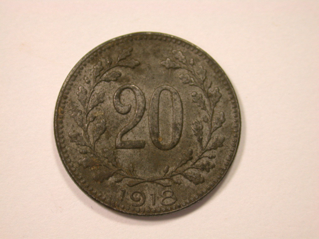 12033 Österreich 20 Heller 1918 in vz/vz+