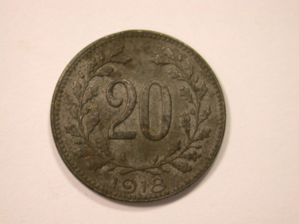  12033 Österreich  20 Heller  1918  in vz/vz+   