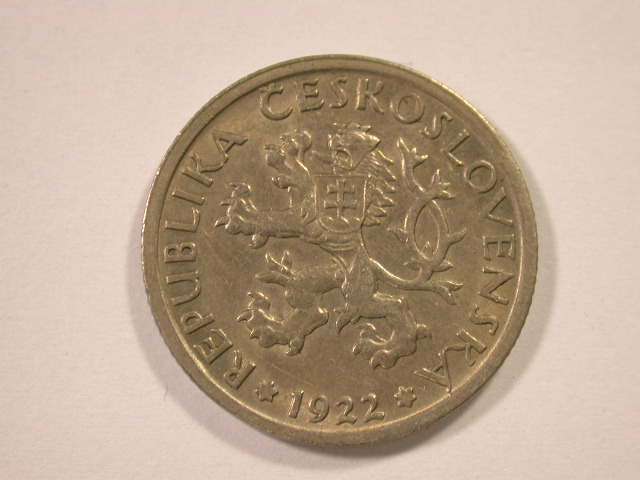  12034  CSSR  1 Krone 1922  in vz/vz-st   