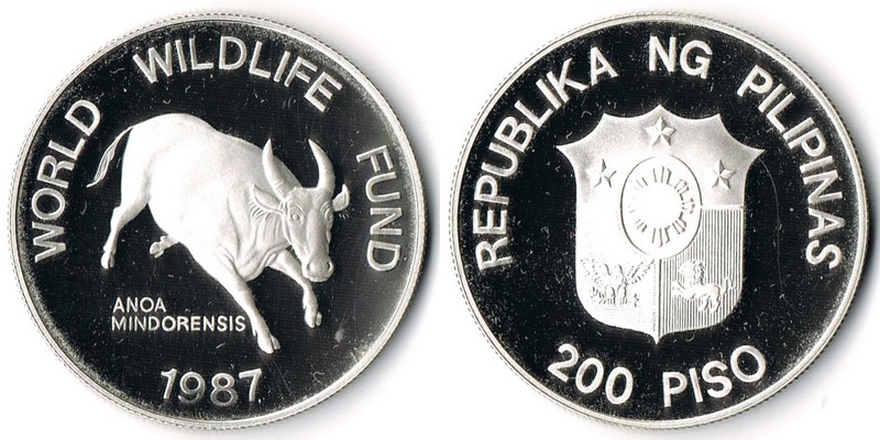  Philippinen  200 Piso 1987  FM-Frankfurt  Feingewicht: 23,13g  Silber  pp   