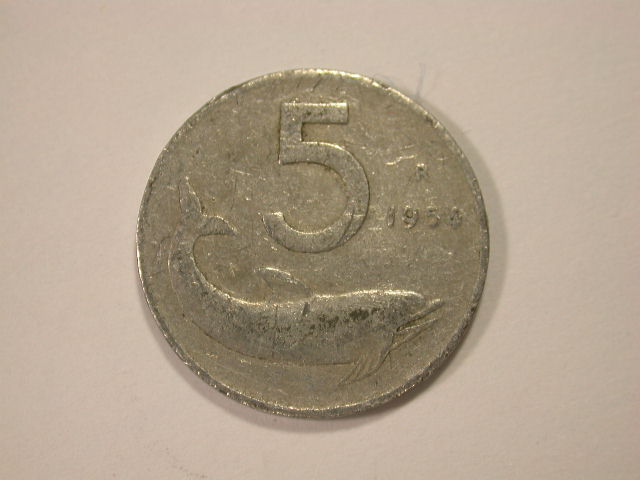  12040 Italien  5 Lire  1954 in sehr schön   