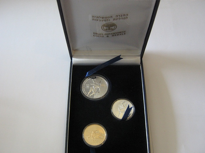  Israel Goldmünzenset 2007 Judo 1/2oz Gold +2x Silber Auflage nur 555   