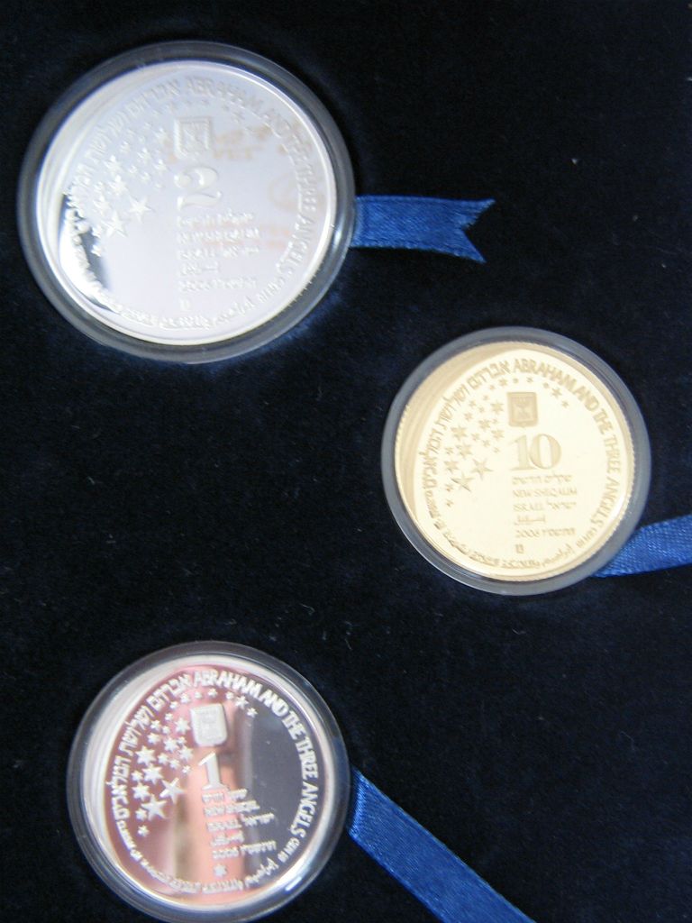  Israel Goldmünzenset 2006 Abraham & Engel 1/2oz Gold +2x Silber Auflage nur 555   