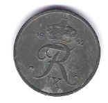  Dänemark 1 Öre Zink 1957  Schön Nr.55 (D1/338)   