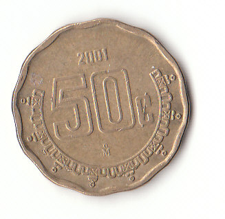  50 Centavos Mexiko 2001 (F664)   