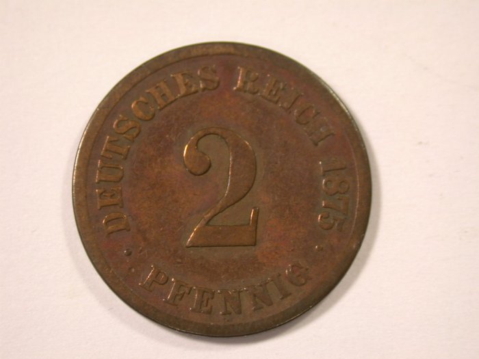 12042 2 Pfennig 1875 A in schön/sehr schön