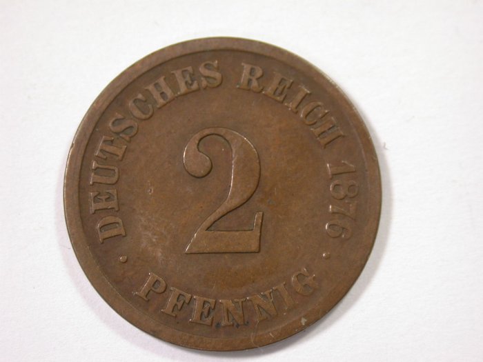 12042 2 Pfennig 1876 A in schön/sehr schön