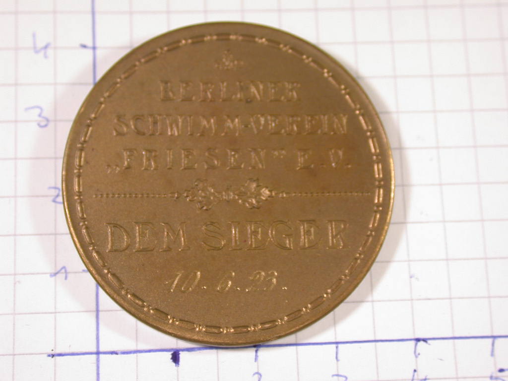  12043  Berlin Schwimmverein Friesen  1923  große Siegermedaille   