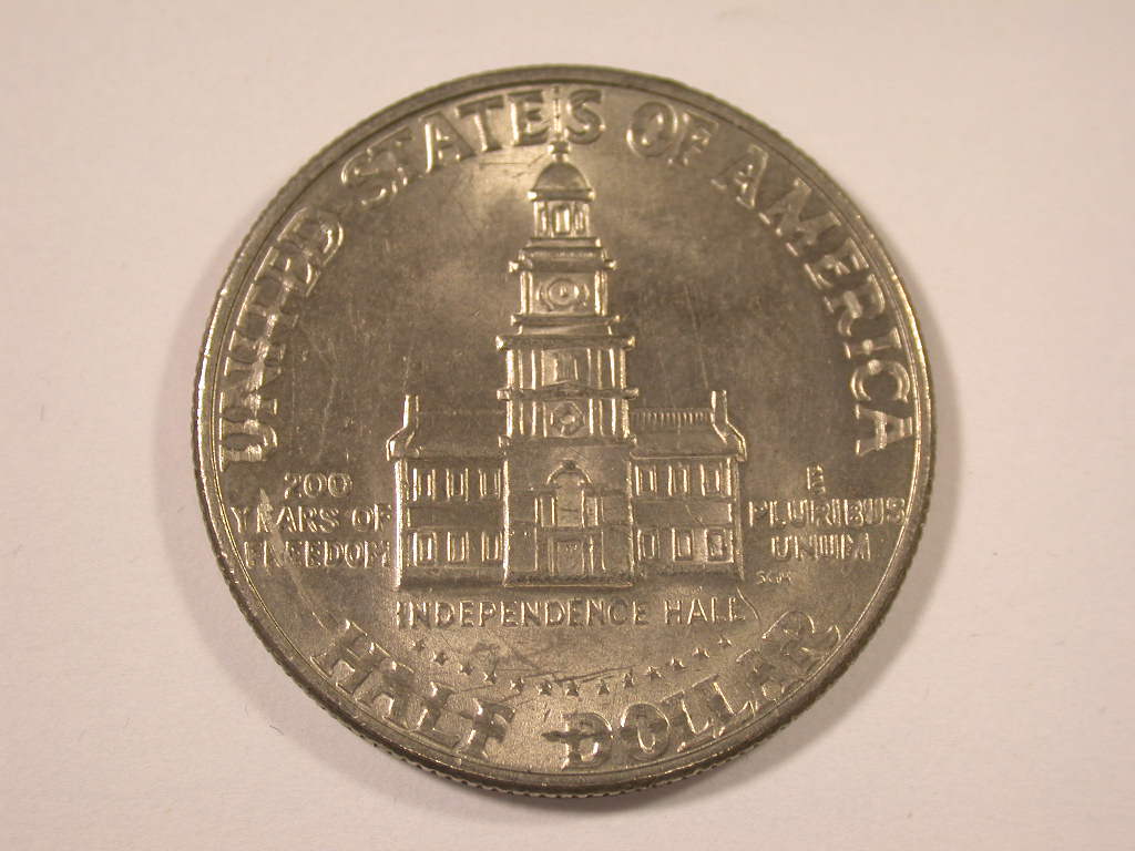  12043 USA  1/2 Dollar 1876 Kennedy Independence Hall in vz-st/f.st   