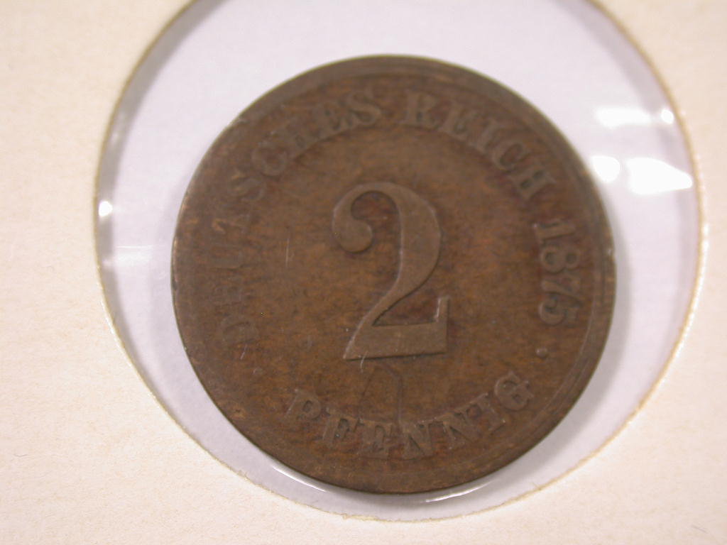  12043 KR  2 Pfennig  1875 J in ss   