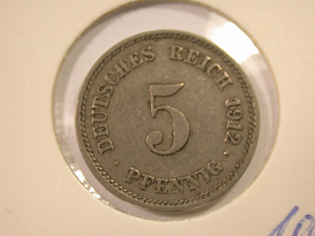  12043 KR  5 Pfennig  1912 G in vz   