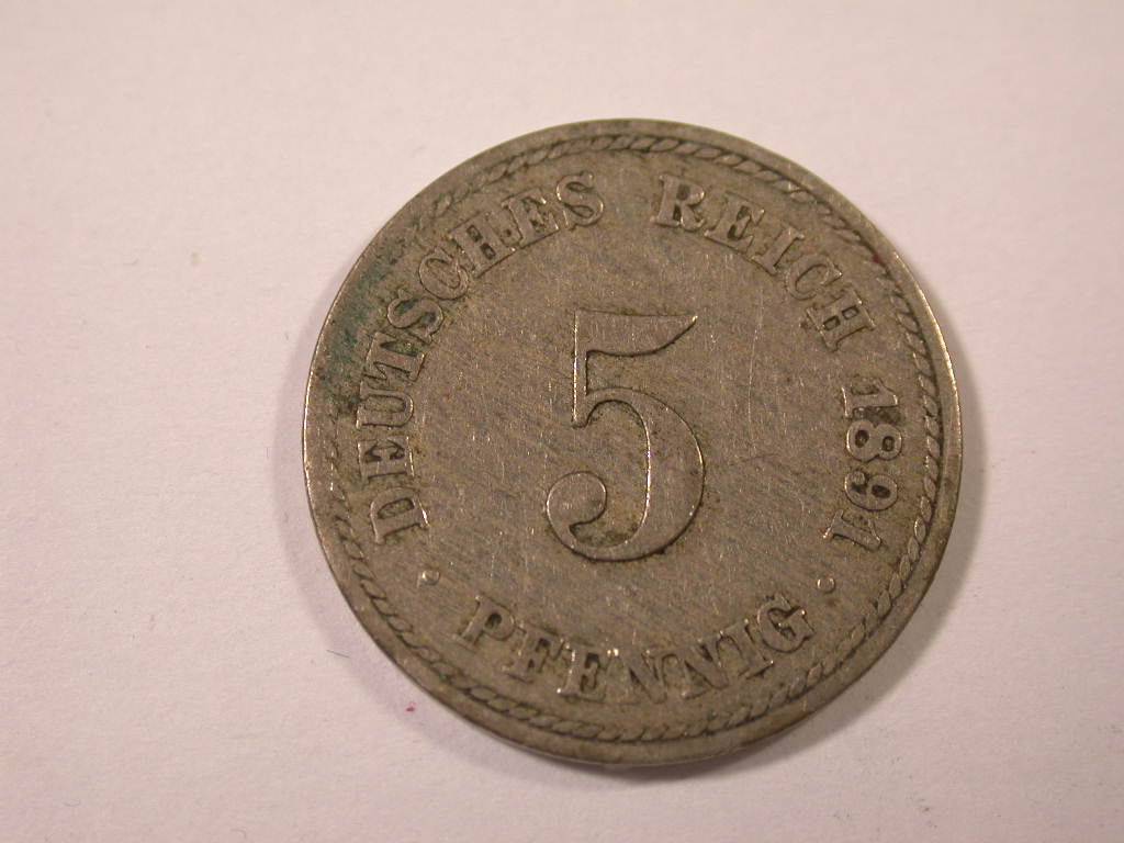  12044  KR  5 Pfennig  1891 A  in ss   