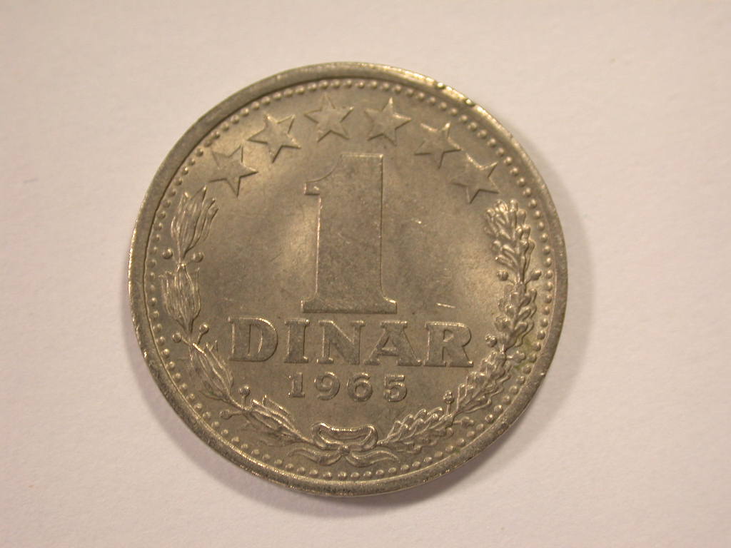  12044 Jugoslawien  1 Dinar  1965 in vz-st/f.st   