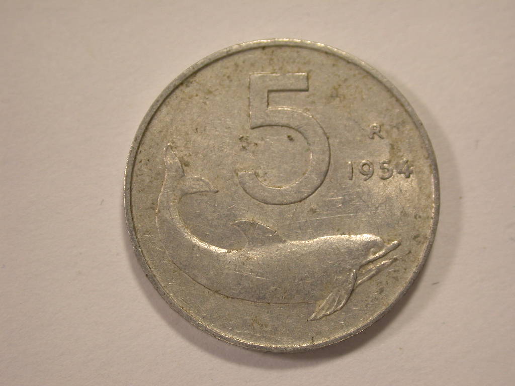 12044 Italien 5 Lire 1954 in ss-vz