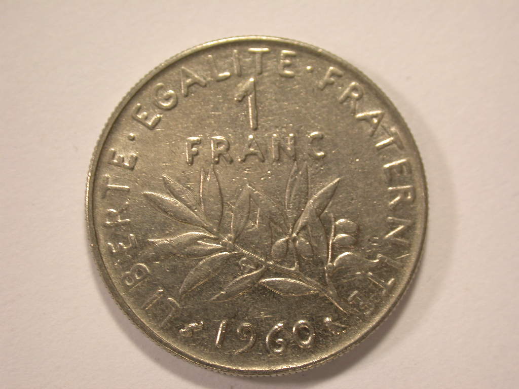 12044 Frankreich 1 Franc 1960 in vz-st
