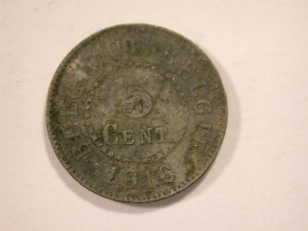  12044 WW I   Belgien  5 Centimes von 1916 in sehr schön   