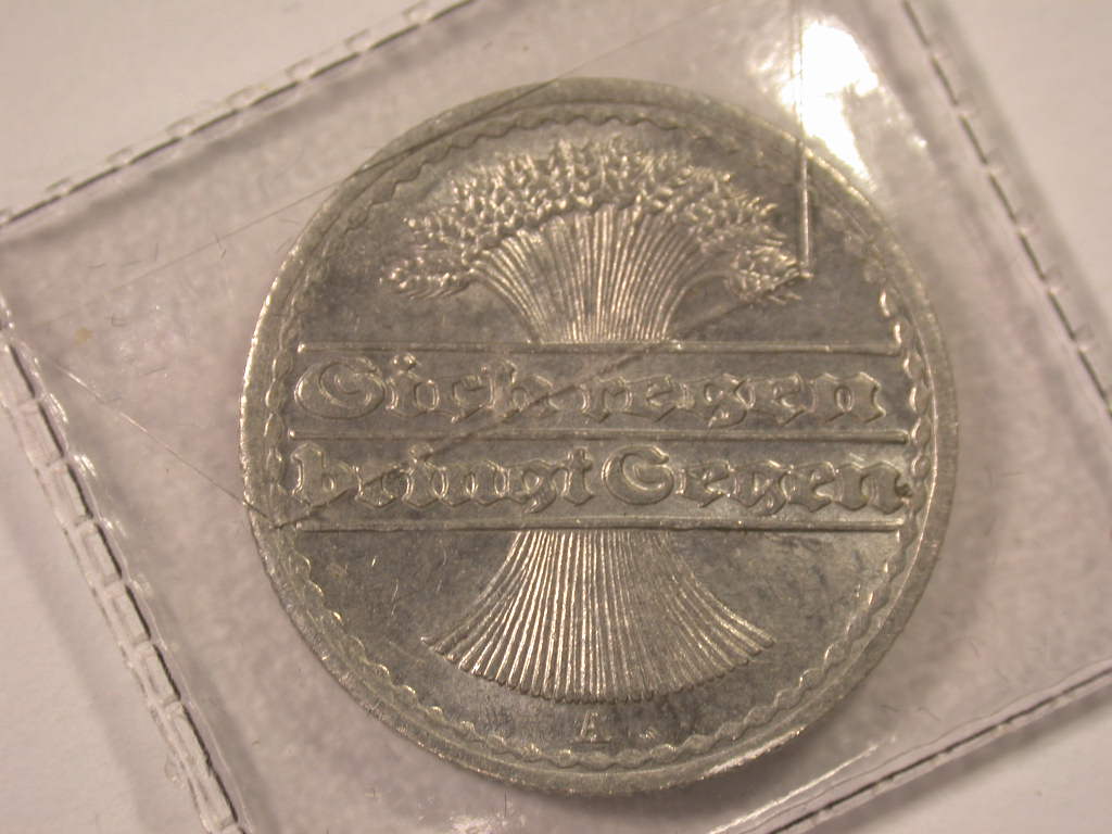  12045 Weimar 50 Pfennig 1922 A in Stempelglanz   