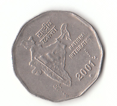  2 Rupees Indien 2001 (F740)   
