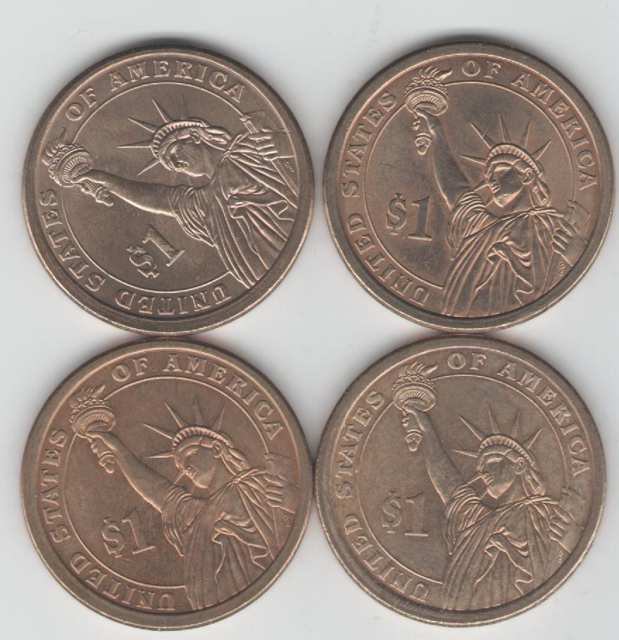  4x 1 Dollar USA 2007 (Präsidenten)  Prägung P(k44)   