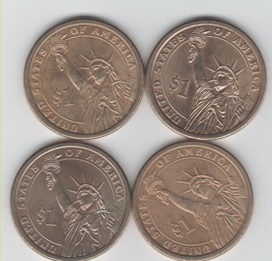  4x 1 Dollar USA 2007 (Präsidenten)  Prägung D(k45)   