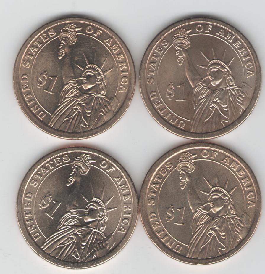  4x 1 Dollar USA 2010 (Präsidenten)  Prägung P(k54)   