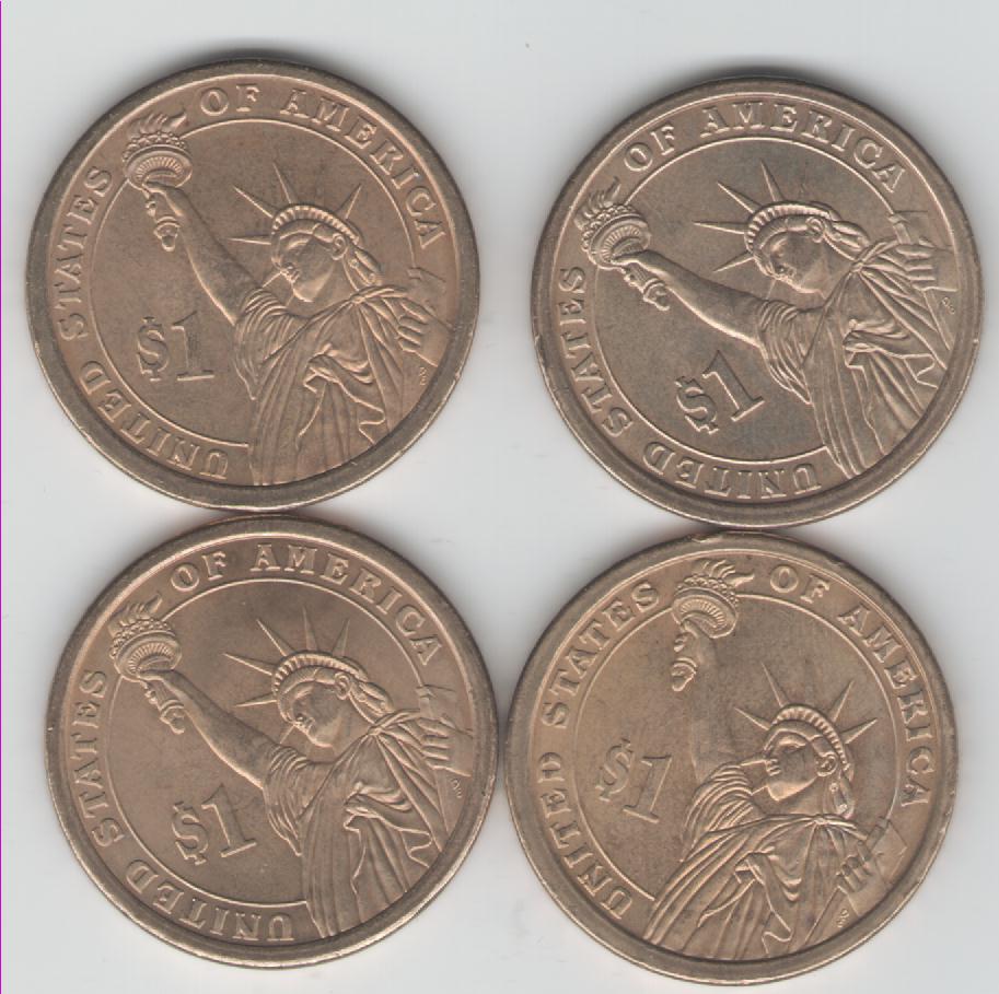  4x 1 Dollar USA 2008 (Präsidenten)  Prägung P(k49)   