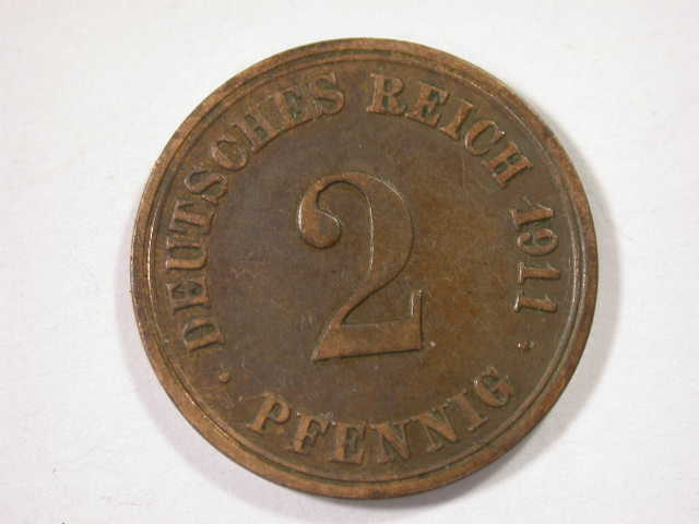  12046  2 Pfennig  1911 A  in vz-st   