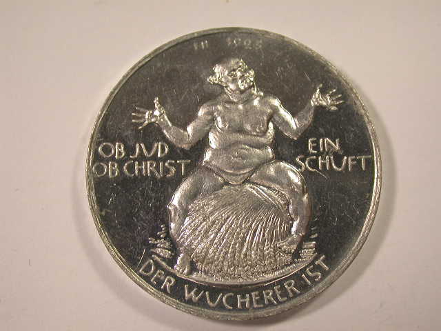  12046 1923  Wucherer Medaille  FH 1923 in Aluminium in Stempelglanz/polierte Platte   