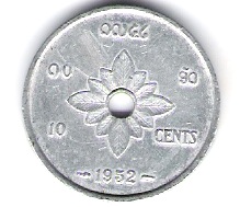  Laos 10 Cent Al 1952  Schön Nr.1  (D2/236)   