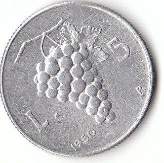  5 Lire Italien 1950 (F815)   