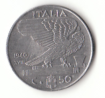  50 Centesimi Italien 1940 ferritisch / magnetisch (F819)   