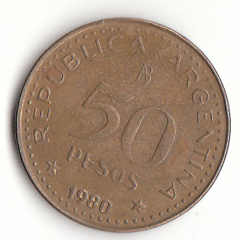 50 Pesos Argentinien 1980 (F859)