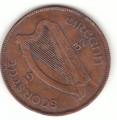  1 pingin Irland 1937 (G024)   